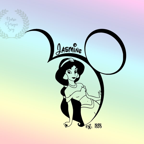 Aladdin Princess Jasmine Svg Clipart, Princess Png Clipart, Vinyl Cut File, Silhouette, Printable Design File