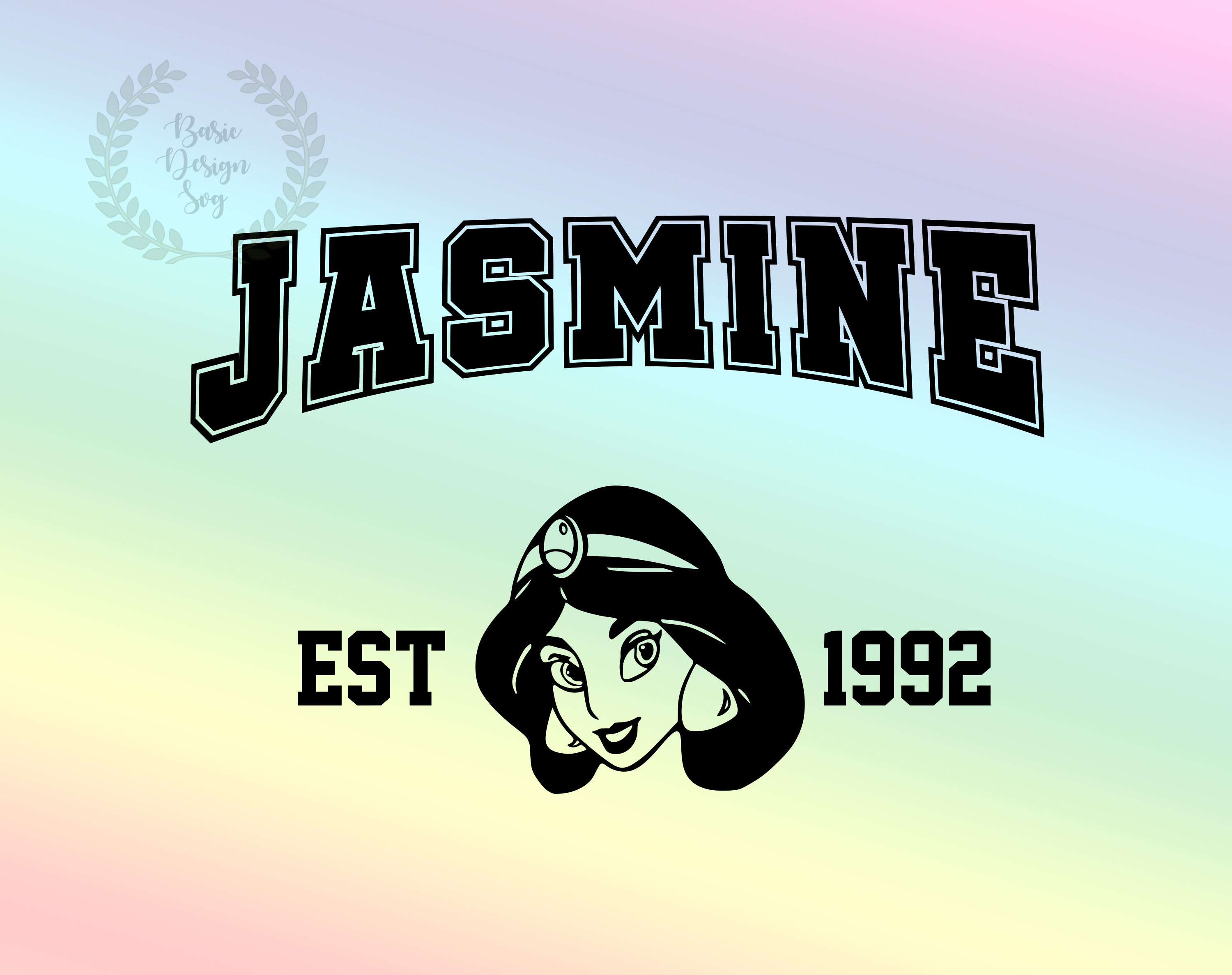 Princess Jasminee Est 1992 Svg, Jasmine Face Cricut Svg