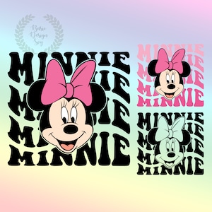 Wavy Minniee Svg Png Cricut, Retro Family Trip Svg Png, Cricut, Layered by Color, Clipart, Vinyl Cut File, Silhouette, Printable Design File