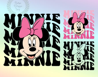 Wellenförmige Minniee SVG Png Cricut, Retro Familie ReiseSpng Png Cricut, Geschichtet nach Farbe, Clipart, Vinyl Schnitt Datei, Silhouette, druckbare Design Datei