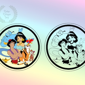 Aladdin Character Svg Png, Princess Yasmine Svg Png, Aladdin Family Design, Cricut, Instant Download, Vinyl Cut File, Printable Cut File