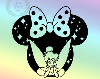 Campanilla SVG PNG, Campanilla Cricut, Diseños de cabeza de ratoncita princesa, Archivo de corte, Imágenes prediseñadas, Descarga instantánea