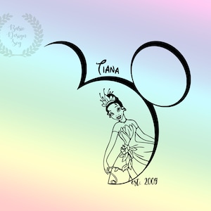 Tianaa Line Cricut Svg, Svg For Cricut, Princess Mouse Head Designs, Cut File, Clipart, Instant Download, Printable Design