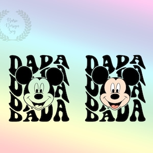 Retro Dada Svg, Papá Ratón Svg, Mickeyy Daddy Svg, Retro Daddy Svg, Archivo de corte de vinilo, Silueta, Archivo de diseño imprimible