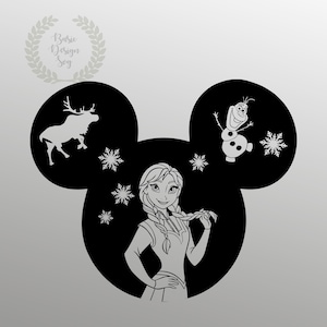 Anna Svg, Frozen Svg Png, Princess Mouse Head Designs, Cricut, Cut File, Clipart, Instant Download