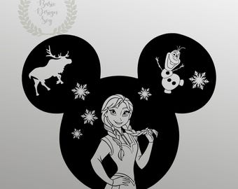 Anna Svg, Frozen Svg Png, Princess Mouse Head Designs, Cricut, Cut File, Clipart, Instant Download