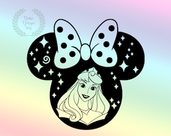 Princess Auroraa Svg Png, Princess Mouse Head Designs, Family Vacation Svg Png, Cut File, Clipart, Instant Download