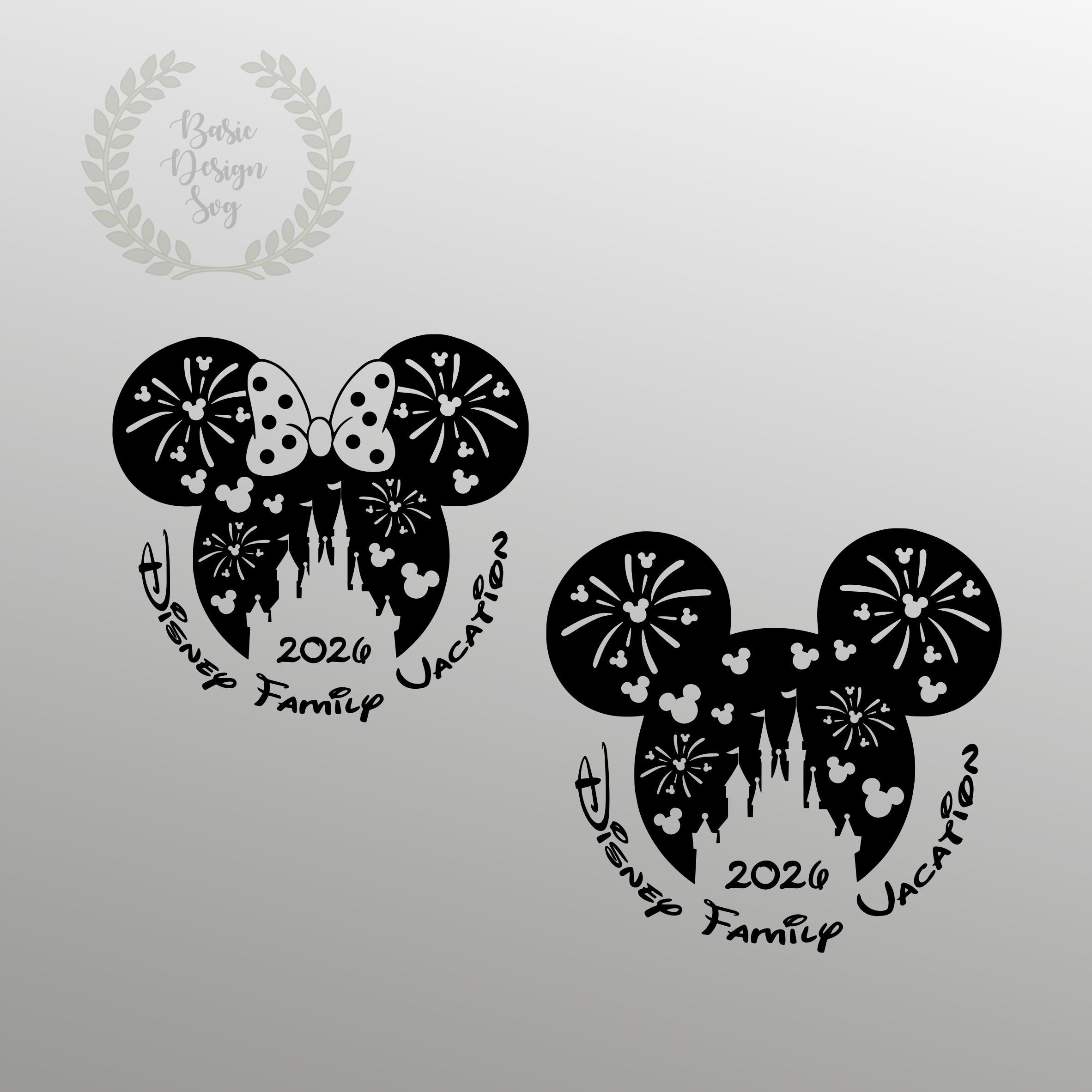 【としくん】Disney ミッキー＆ミニー3Dシルクスクリーン 2026 Family Disney Trip SVG, Minnie Mickey Vacation Shirts