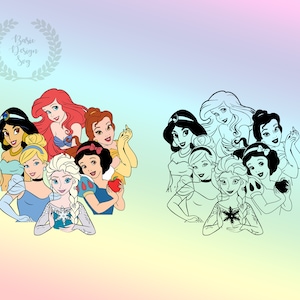 All Princesses Svg Png, Princess Design Svg, Cricut, Instant Download, Vinyl Cut File