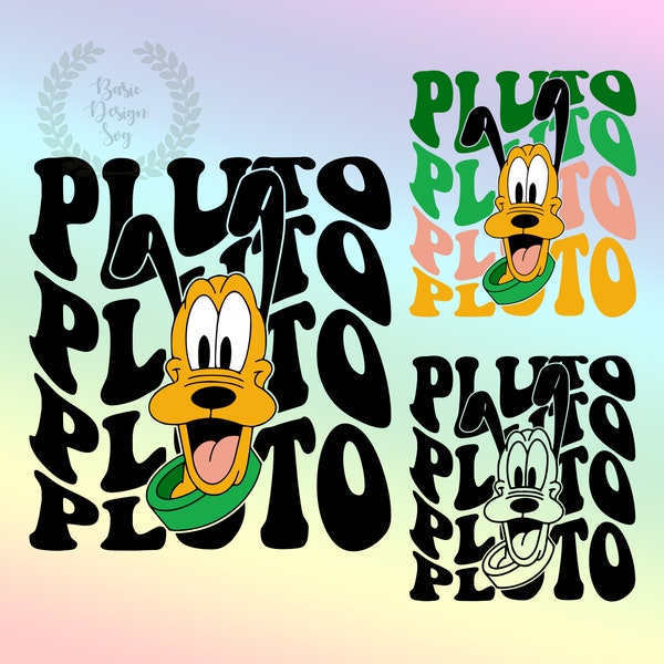 Wavy Pluto Svg Png Cricut, Retro Family Trip Svg Png, Cricut, Layered by Color, Clipart, Vinyl Cut File, Silhouette, Printable Design File