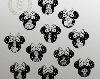 Princess Bundle SVG PNG, Princesses Outline Design, Family Vacation Trip SVG, Customize Gift Svg, Vinyl Cut File