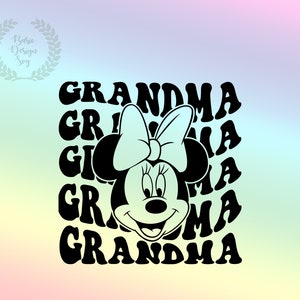Retro Grandma Svg Png Cricut, Retro Minnie Mama Mini Svg Png,  Clipart, Vinyl Cut File, Silhouette, Printable Design File