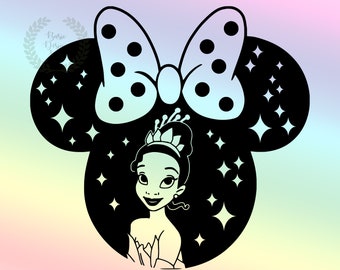 Tianaa Princess Svg, Tianaa Cricut Svg, Princess Mouse Head Designs, Cut File, Clipart, Instant Download