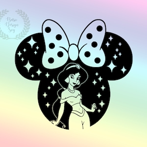 Jasmine Svg, Princess Mouse Head Designs, Family Trip Svg, Cut Fİle, Clipart, Instant Download
