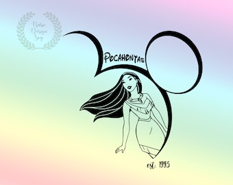Pocahontass SVG, Prinzessin Png Clipart, Vinyl Cut File, Silhouette, printable Design