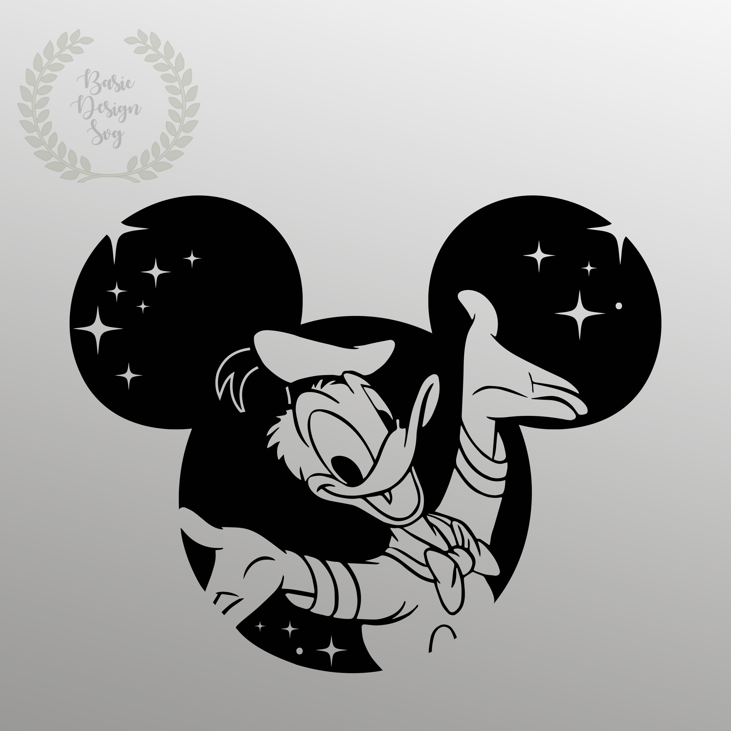 Maus Kopf Donald Aufbügler, Cricut, Sofort Download, Cut Datei, Silhouette, Vinyl Schnitt, Clipart, Sublimation