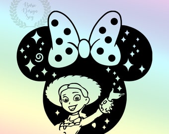 Jessie Svg, Png, Cricut, Jessie Mouse Head Svg, Toy Story Svg Png, Princess Mouse Head Designs, Cut File, Clipart, Instant Download