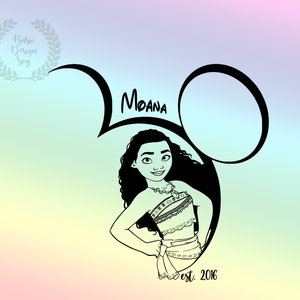 Moanaa Svg Clipart, Princess Png Clipart, Vinyl Cut File, Silhouette, Printable Design File