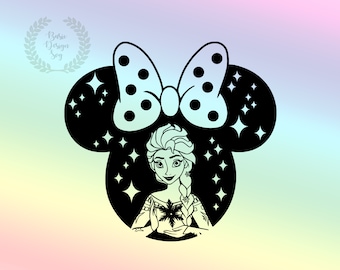 Elsaa Svg, Princess Mouse Head Designs, Cut Fİle, Clipart, Instant Download