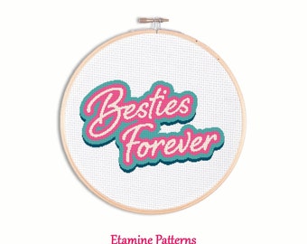 Besties Forever Cross Stitch Pattern, Friendship Cross Stitch  Pattern Pdf, Happy Friendship Day Cross Stitch Pattern, Gifts For Best Friend