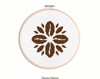 Coffee Bean Cross Stitch Pattern, Pdf Cross Stitch Pattern For Kitchen Decor, For Coffee Lovers, Digital Embroidery Charts, Coffee Decor DIY