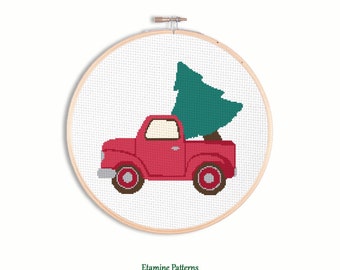 Christmas Truck and Tree Cross Stitch Pattern (PDF)