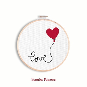 Love Cross Stitch Pattern Pdf, Valentine’s Day Cross Stitch Pattern Chart, Love Text Cross Stitch, Modern Cross Stitch Patterns