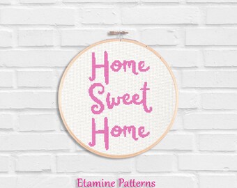 Home Sweet Home Cross Stitch Pattern, Home Decor Cross Stitch Pattern, Modern Home Decor Cross Stitch Pattern, Pdf Pattern