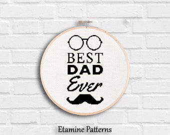 Miglior modello di punto croce di papà di sempre, Modello a punto croce per la festa del papà Pdf, Regali per la festa del papà, Regalo per i padri, Regalo per papà