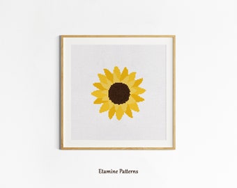 Sunflower Cross Stitch Pdf Pattern, Yellow Flower Cross Stitch Pattern, Garden Plant Cross Stitch Patterns, Mini Cross Stitch Charts