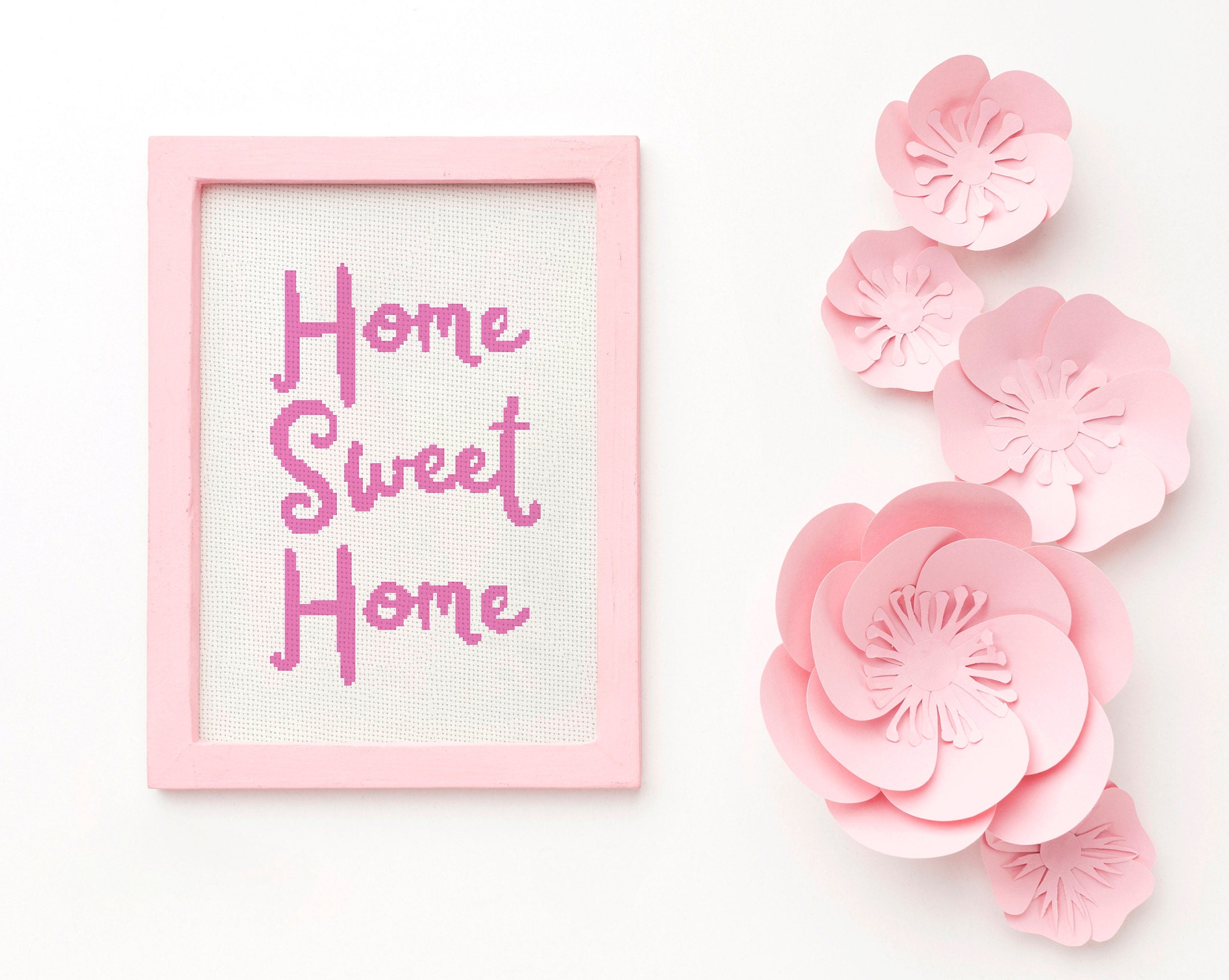 Home Sweet Home Cross Stitch Pattern, Home Decor Cross Stitch Pattern