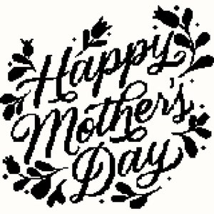 Mother's Day Cross Stitch Pattern, Happy Mother's Day Cross Stitch Pattern, Pdf Pattern, Digital Pattern image 2