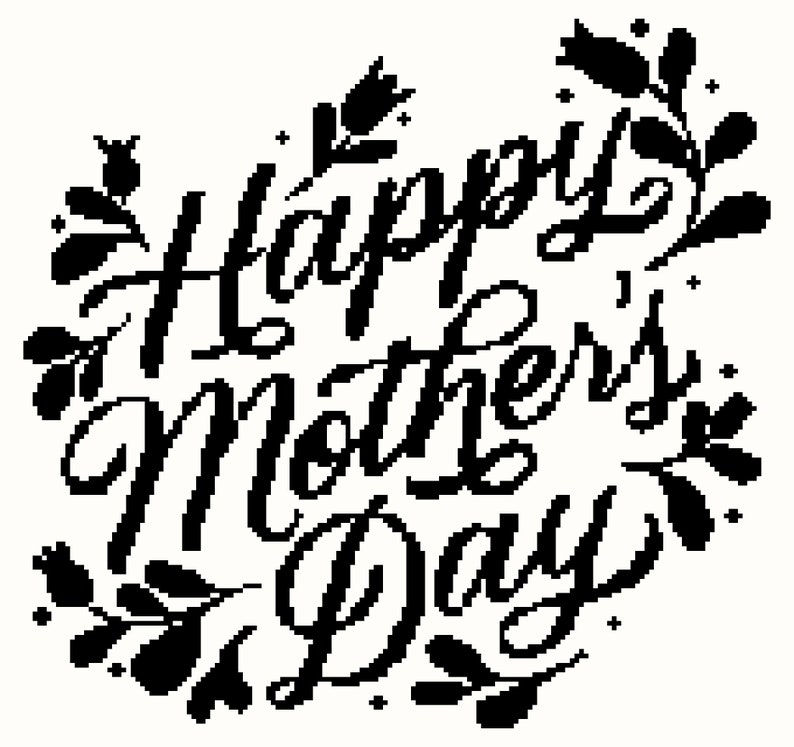 Mother's Day Cross Stitch Pattern, Happy Mother's Day Cross Stitch Pattern, Pdf Pattern, Digital Pattern image 2