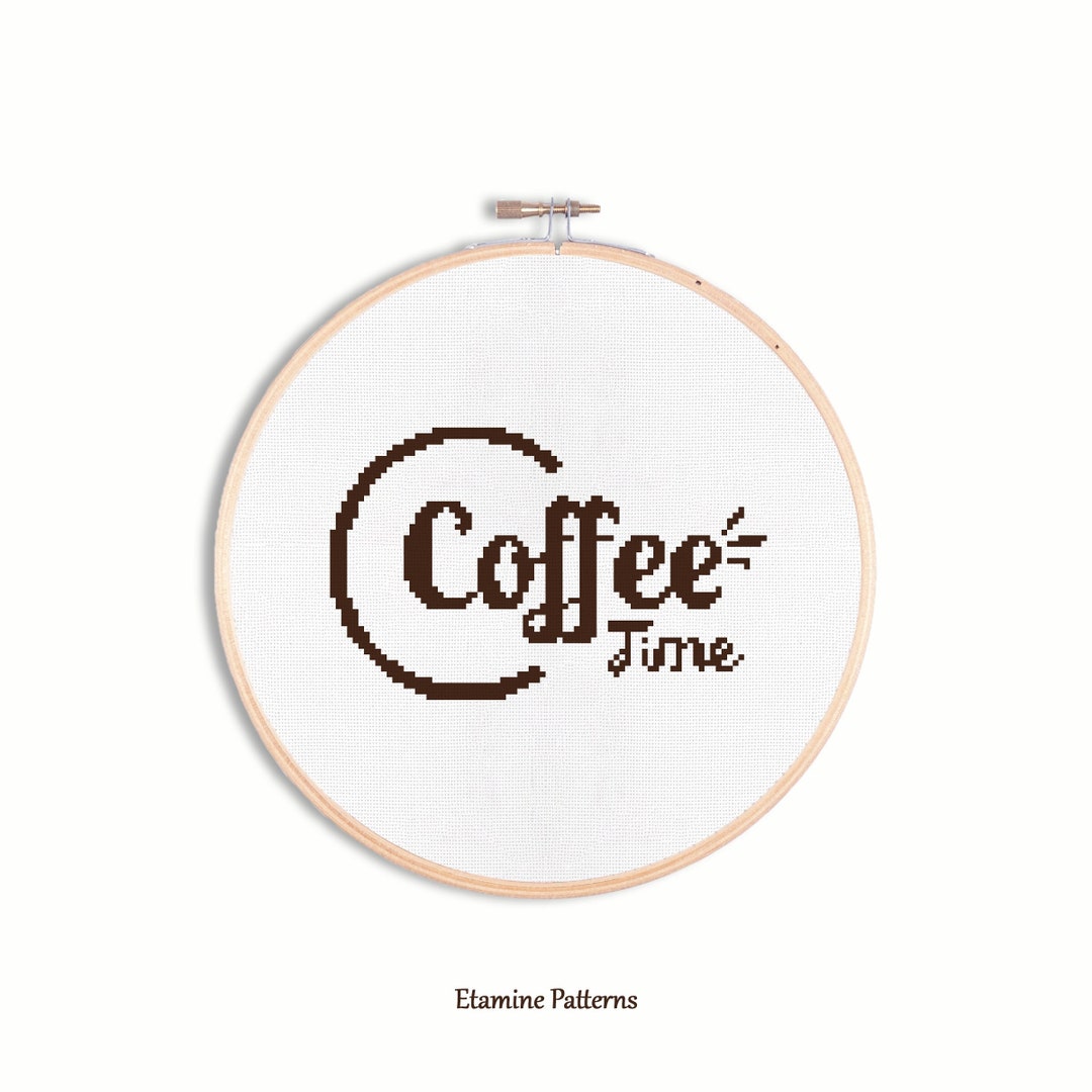 Coffee Time Kitchen Decor Cross Stitch Pdf Pattern, Modern Counted ...