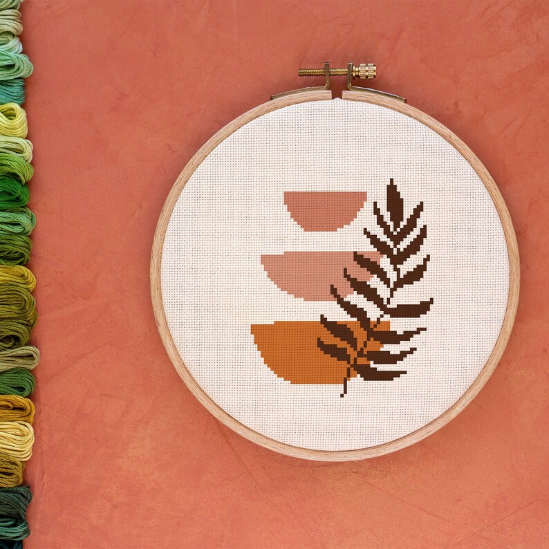 Boho Aesthetic Cross Stitch Pattern Pdf Modern Abstract - Etsy