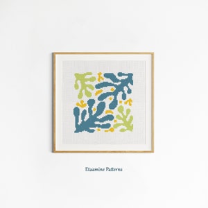 Matisse Inspired Abstract Design Cross Stitch Pdf Pattern, Abstract Decor Cross Stitch, Contemporary Xstitch, Hand Made Gift Cross Stitch