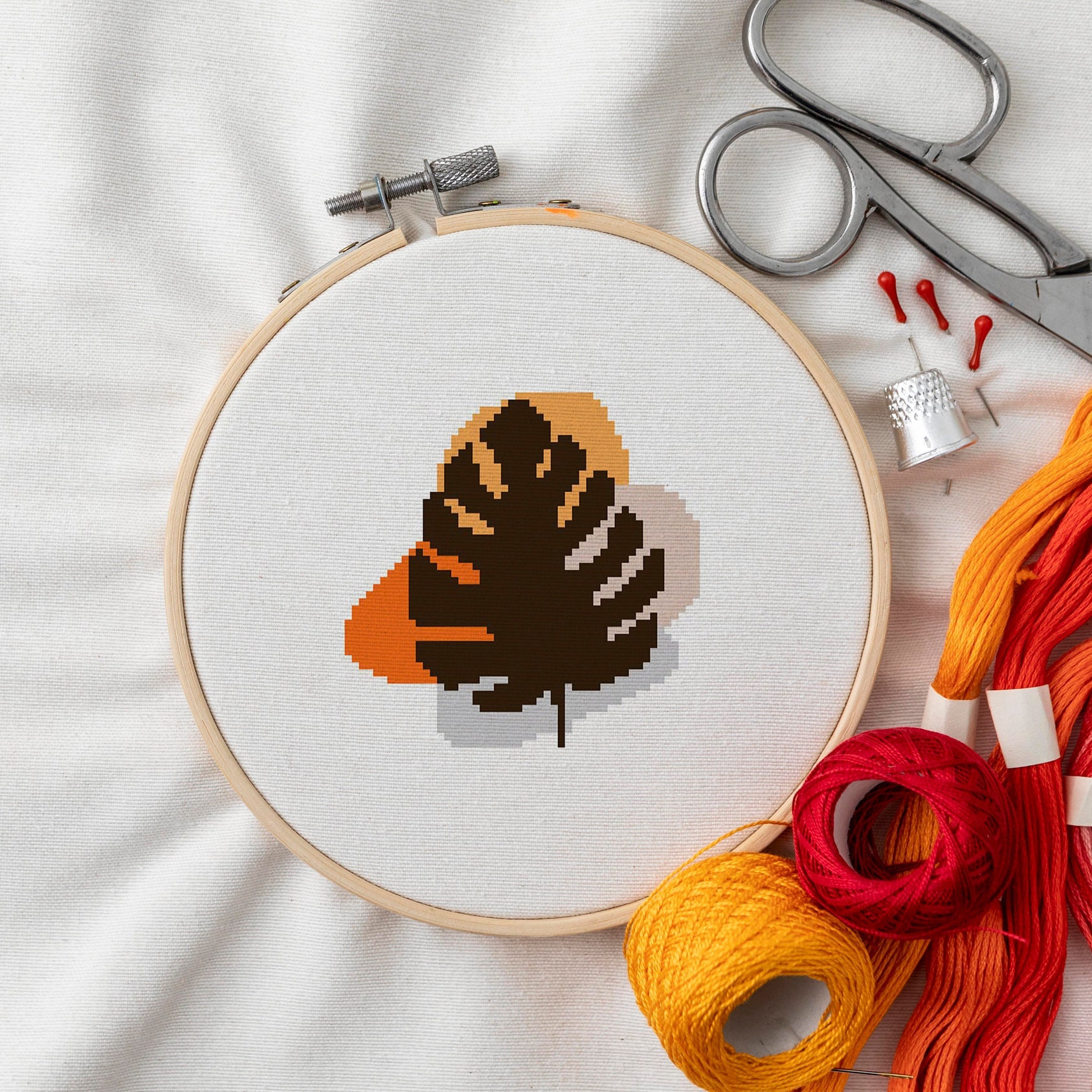 Mini Monstera Cross Stitch Pattern: Abstract Embroidery Art (PDF) - Etsy
