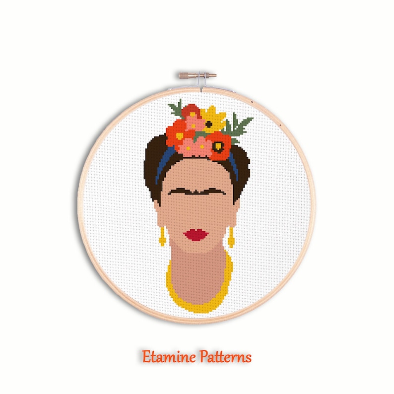 Frida Kahlo Cross Stitch Pattern Pdf Modern Cross Stitch - Etsy