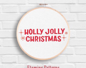 Holly Jolly Christmas Cross Stitch Pattern (PDF)