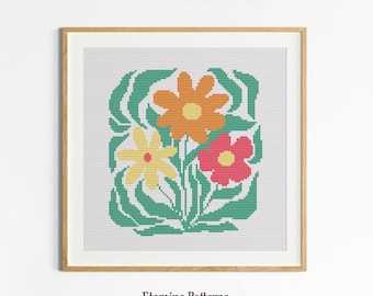 Spring Floral Cross Stitch Pattern PDF