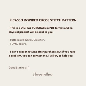 Picasso Inspired Line Art Face Cross Stitch Pdf Pattern, Easy Line Art Cross Stitch Patterns, Contemporary Xstitch, Simple Cross Stitch