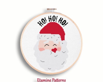 Hohoho Santa Claus Cross Stitch Pattern Pdf, Digital Cross Stitch Chart For Christmas, Wall Decor Ideas For Xmas, Pdf Embroidery Chart