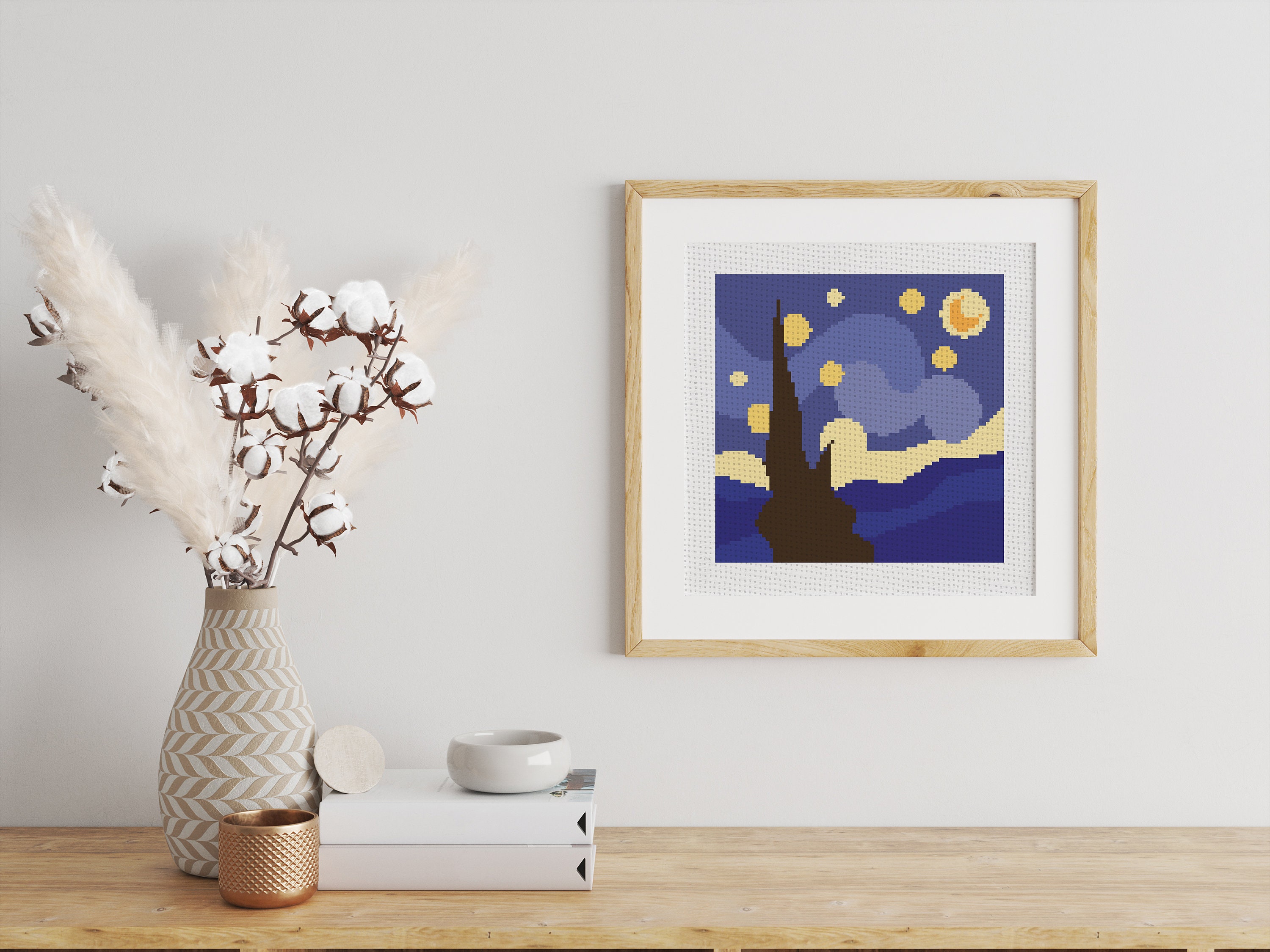 Starry Night Cross Stitch Pattern Pdf Vincent Van Gogh Cross - Etsy
