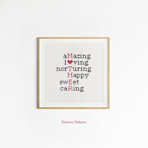 Mother&#39;s Day Quote Cross Stitch Pdf Pattern, Mom Cross Stitch Patterns, Easy Xstitch Charts, Hand Embroidery Pdf, Mummy Cross Stitch