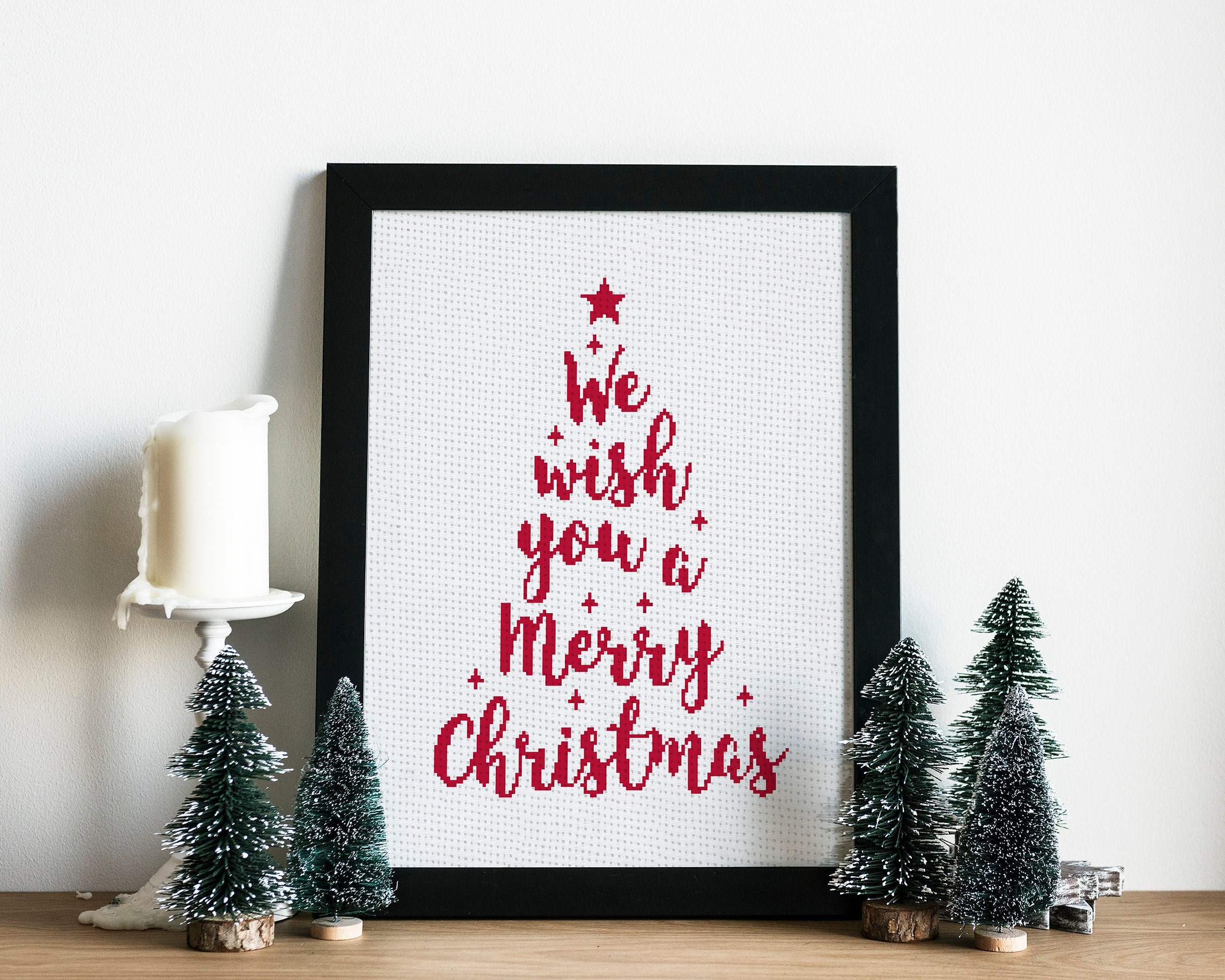 We Wish You A Merry Christmas Cross Stitch Pattern Pdf - Etsy