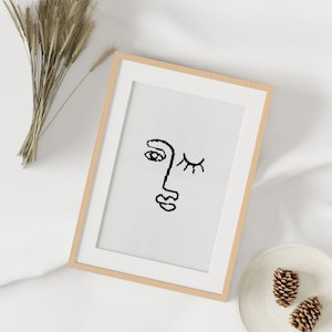 Picasso Inspired Line Art Face Cross Stitch Pdf Pattern, Easy Line Art Cross Stitch Patterns, Contemporary Xstitch, Simple Cross Stitch image 5