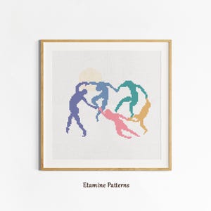 Matisse Abstract Cross Stitch Pattern, Instant Download PDF Modern Embroidery Art