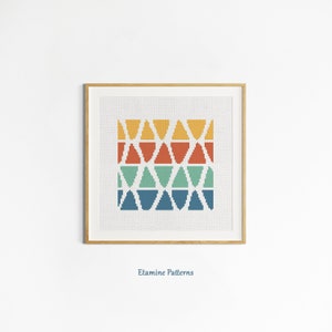 Abstract Colorful Cross Stitch Pdf Pattern, Geometric Embroidery Patterns, Hand Made Gift Cross Stitch, Abstract Shapes Cross Stitch Pattern