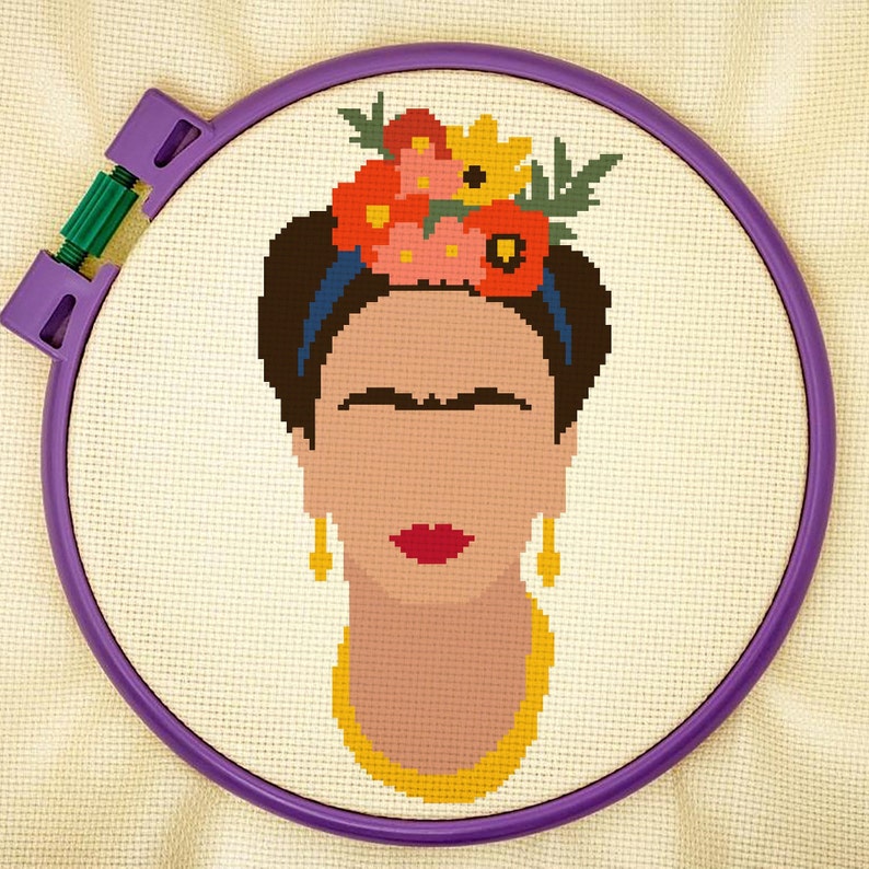 Frida Kahlo Cross Stitch Pattern Pdf Modern Cross Stitch - Etsy