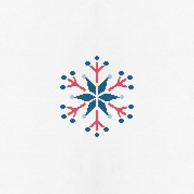 Snowflake Cross Stitch PDF Pattern: Modern Winter Embroidery - Etsy